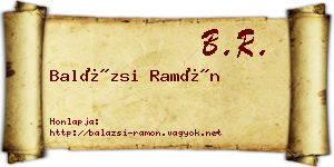 Balázsi Ramón névjegykártya
